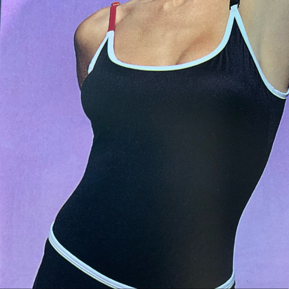NWT BLACK ATHLETIC ONE PIECE BIKINI